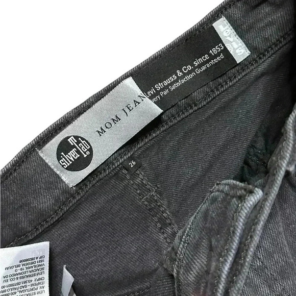 Levis SilverTab Mom Jeans Womens 26 retro jeans charcoal grey high waist - Picture 4 of 8